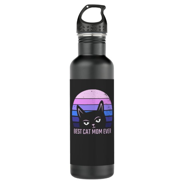 Beste Cat Mama je Edelstahlflasche (Vorderseite)
