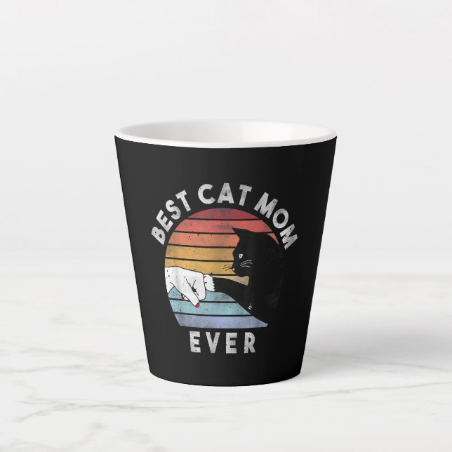 Beste Cat Mama je | Funny Cat Mama Geschenk Milchtasse (Vorderseite)