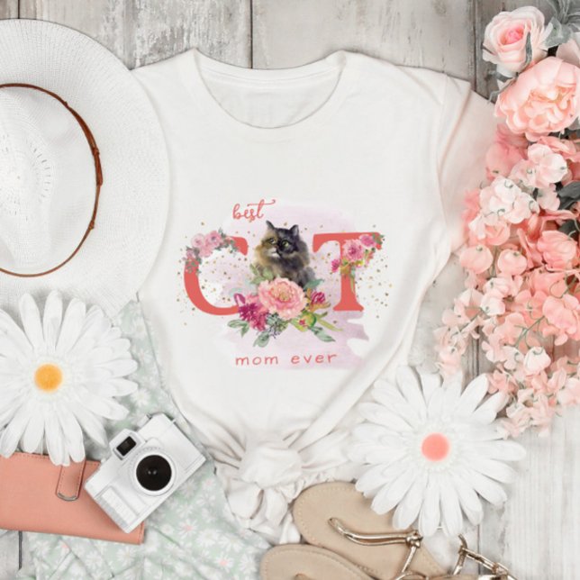 Beste Cat Mama je Furry Kitten glücklicher Muttert T-Shirt (Von Creator hochgeladen)