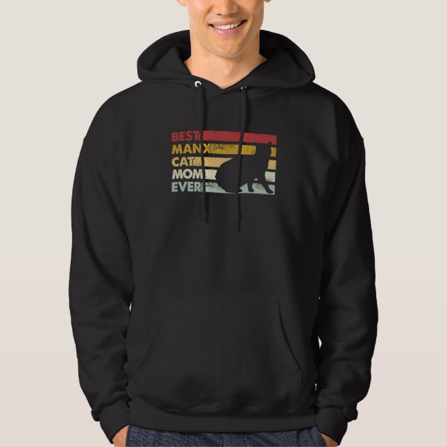 Beste Cat Mama je Mutter Manx Cat Hoodie (Vorderseite)