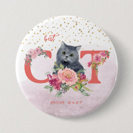 Beste Cat Mama je Niedlich Kitten glücklicher Mutt Button