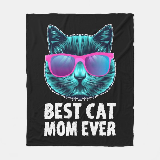 Beste Cat-Mama je Niedliche Sonnenbrille Fleecedecke (Vorderseite)