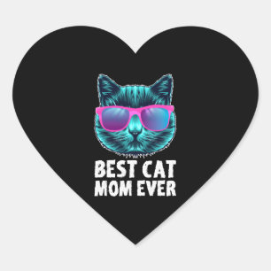 Beste Cat-Mama je Niedliche Sonnenbrille Herz-Aufkleber