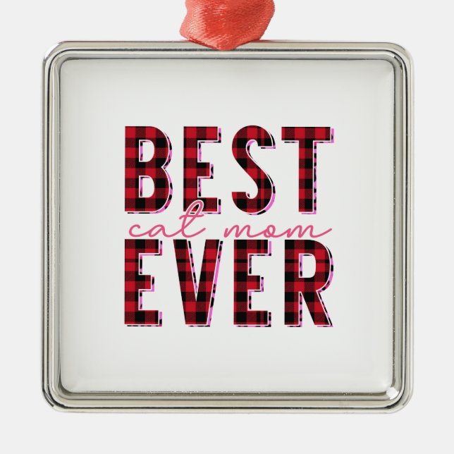 Beste Cat Mama je Ornament Aus Metall (Vorne)
