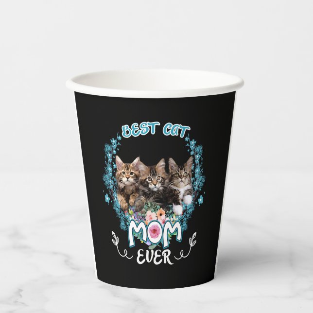 Beste Cat Mama je Pappbecher (Vorderseite)