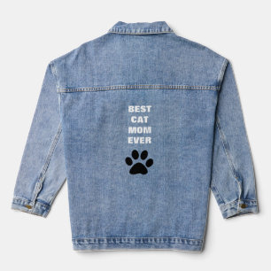 Beste Cat Mama je Paw Print Mother's Day 2024 Jeansjacke