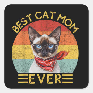 Beste Cat Mama je Quadratischer Aufkleber