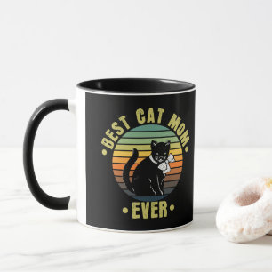 Beste Cat Mama je Retro   Geschenke für die Mama v Tasse
