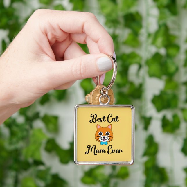 Beste Cat Mama je Schlüsselanhänger (Hand)
