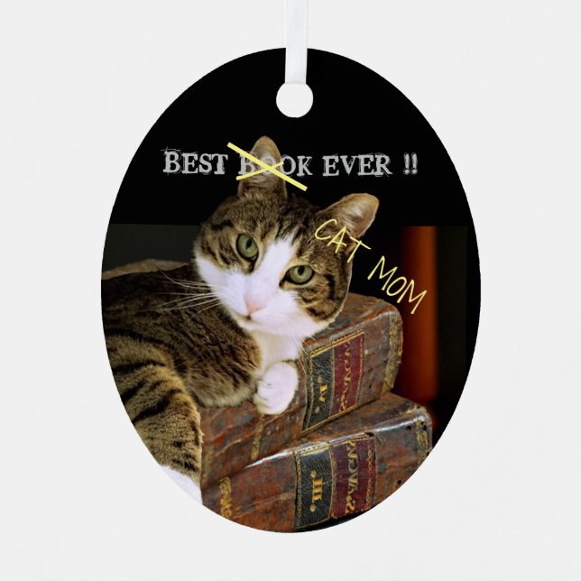 Beste Cat Mama je Spaß Ornament Aus Metall (Vorderseite)