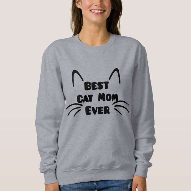 Beste Cat Mama je Sweatshirt - gemütlich & stilvol (Vorderseite)