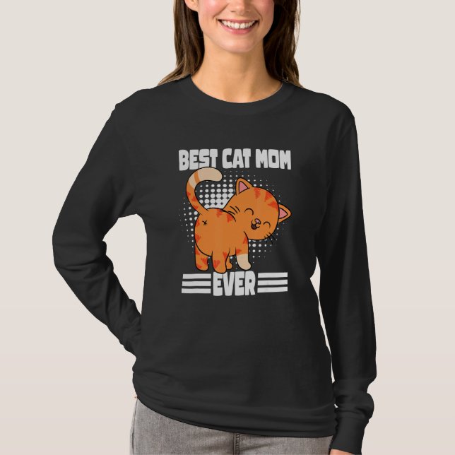 Beste Cat Mama je Sweet Cat T-Shirt (Vorderseite)