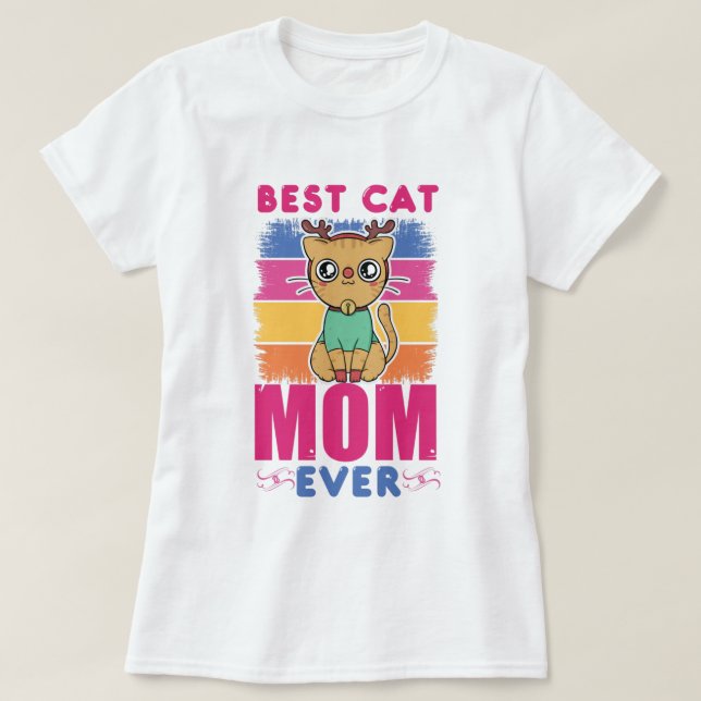 Beste Cat Mama je T - Shirt (Design vorne)