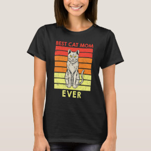 Beste Cat Mama je Vintage Katze T-Shirt