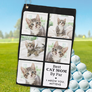 Beste CAT-MAMA nach Par - Personalisierte 5-Fotoma Golfhandtuch