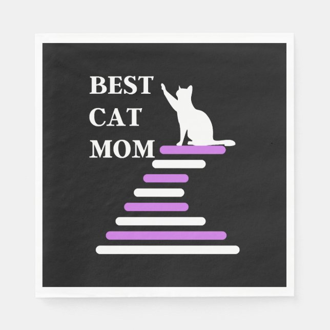 Beste Cat-Mama Serviette (Vorderseite)