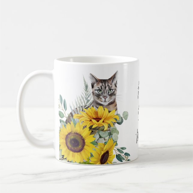 Beste Cat Mama Sonnenblumen Kaffeetasse (Links)