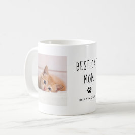 Beste Cat-Mama | Zwei handgeschriebene Fotos Kaffeetasse
