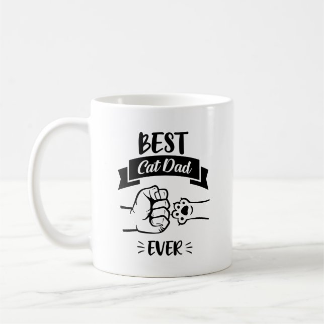 Beste Cat Vater je Fist & Paw Bump Quotes Kaffeetasse (Links)