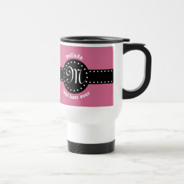 Beste Chef-überhaupt Tupfen und Monogramm ROSA A05 Reisebecher