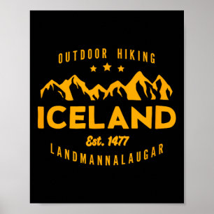 Beste Coole Island Island Wandern Landmannalaugar Poster