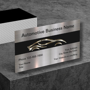 Beste Coole Metallic Look Automotive Business Card Visitenkarte
