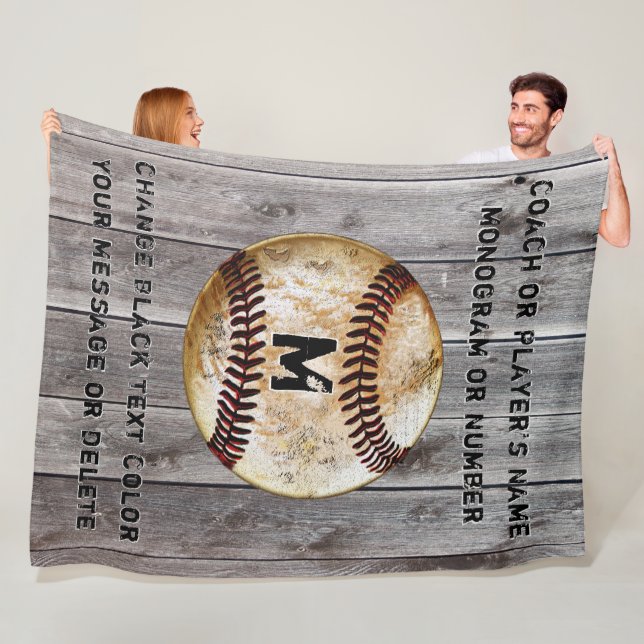 Beste Coole Rustikale Personalisierte Baseball-Tra Fleecedecke (Beispiel)