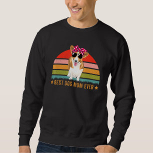 Beste Corgi-Mutter Aller Zeiten Hunde Mama Retro V Sweatshirt