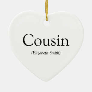 Beste Cousine / Cousin der Welt Definition Spaß Keramik Ornament