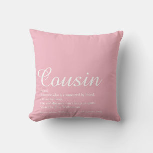 Beste Cousine der Welt Definition Script Pink Kissen