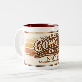 Beste Cowgirl Aller Zeiten Personalisierter Kaffee Zweifarbige Tasse