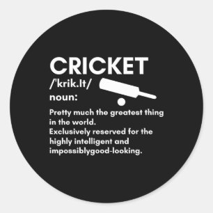 Beste Cricket-Design für Männer Frauen Sport Sport Runder Aufkleber