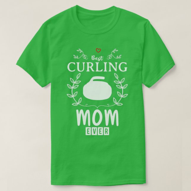 Beste Curling-Mama Funny Design T-Shirt (Design vorne)