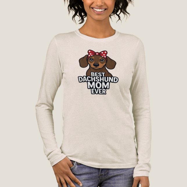 Beste Dackel Mama Tri-Blend Shirt (Vorderseite)