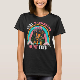Beste Dackel Tante je Niedlich Rainbow Blume Hund T-Shirt