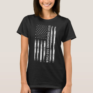 Beste Dackel Vater je Hund American Flag Patriot T-Shirt