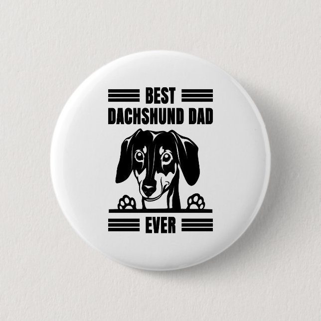 Beste Dackel Vater je T Shirt Button (Vorderseite)