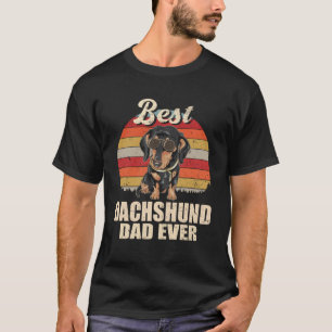 Beste Dackel Vater je Vintag Retro Dog Besitzer Fa T-Shirt