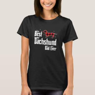Beste Dackel Vater jeden Roten Karierten Weihnacht T-Shirt