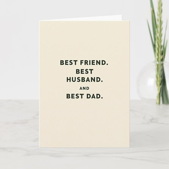 Beste Dad-Typografie-Karte Karte (Vorderseite)