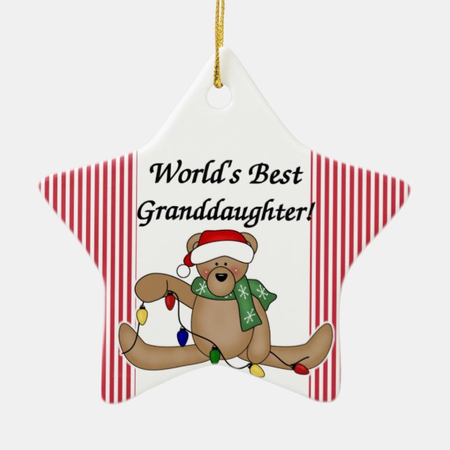 Beste das Granddauther der Teddybär-Welt Keramikornament (Vorne)