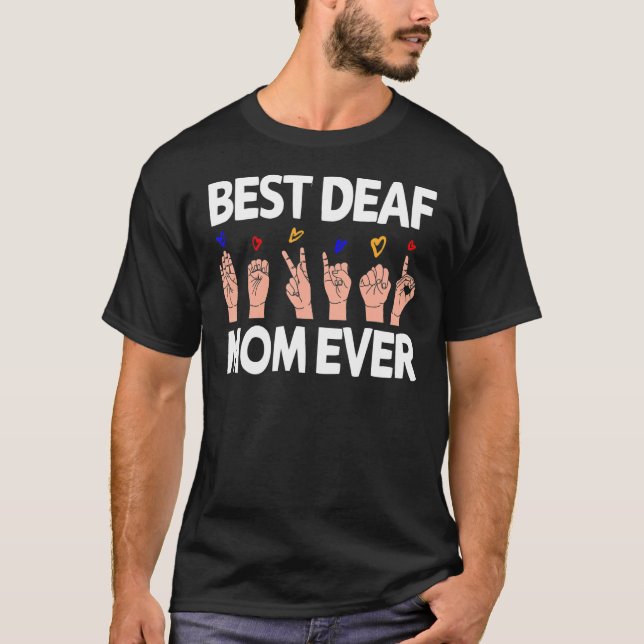 Beste Deaf-Mama je Zeichensprache ASL Deaf Prix T-Shirt (Vorderseite)