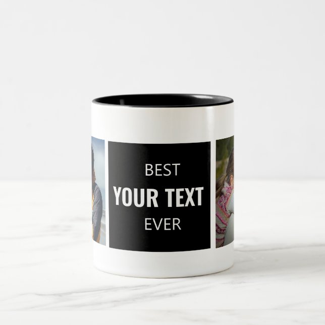 Beste "Dein Text hier" - immer benutzerdefinierte  Zweifarbige Tasse (Mittel)