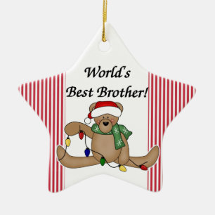 Beste der Bruder-Verzierung der Teddybär-Welt Keramik Ornament