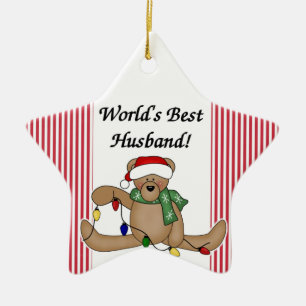 Beste der Ehemann-Verzierung der Teddybär-Welt Keramik Ornament