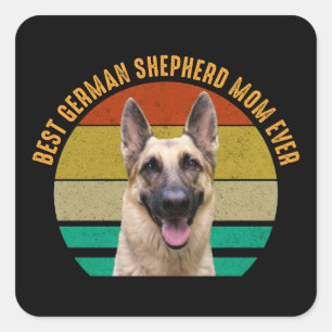 Beste deutsche Shepherd-Mama je Quadratischer Aufkleber