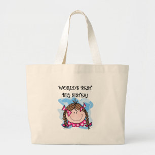 Beste die große Schwester-T-Shirts der brünette Jumbo Stoffbeutel