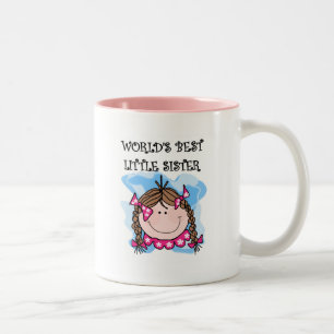 Beste die kleine Schwester-T-Shirts der brünette Zweifarbige Tasse