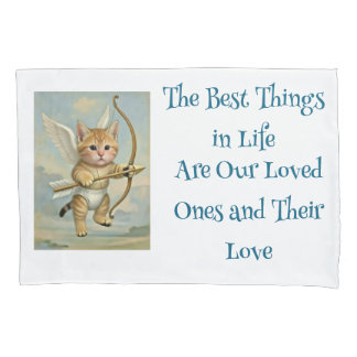 Beste Dinge im Leben Cupid Katze Liebe Kissenbezug