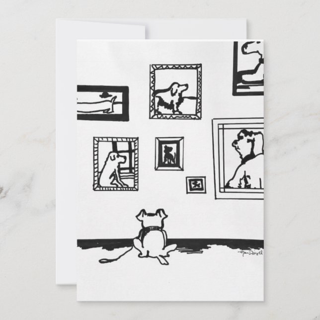 Beste Dog Line Zeichnend von Willowcatdesigns Dankeskarte (Vorderseite)